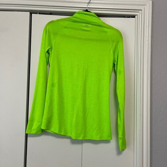 Under Armour Half Zip Pullover AllSeasonGear Athletic Top Neon Green SM - Picture 2 of 6